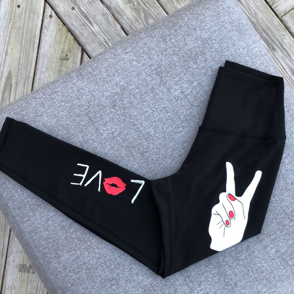 NWOT! - NIKKIb PEACE & LOVE High-Rise Yoga Leggings - Picture 7 of 10